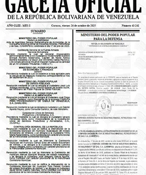 Gaceta Oficial #43241 24/10/2025 2 Gaceta Oficial