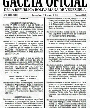 Gaceta Oficial #43242 27/10/2025 1 Gaceta Oficial