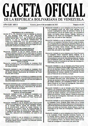 Gaceta Oficial #43250 06/11/2025 1 Gaceta Oficial