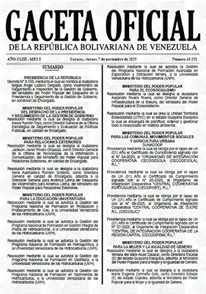 Gaceta Oficial #43251 07/11/2025 1 Gaceta Oficial