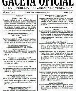Gaceta Oficial #43252 10/11/2025 2 Gaceta Oficial