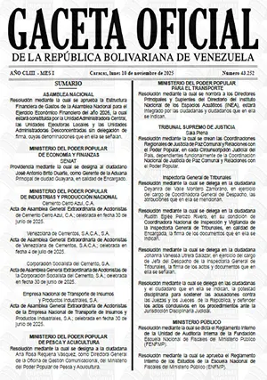 Gaceta Oficial #43252 10/11/2025 1 Gaceta Oficial