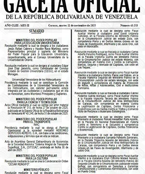 Gaceta Oficial #43253 11/11/2025 1 Gaceta Oficial