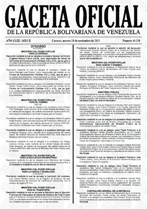 Gaceta Oficial #43258 18/11/2025 1 Gaceta Oficial