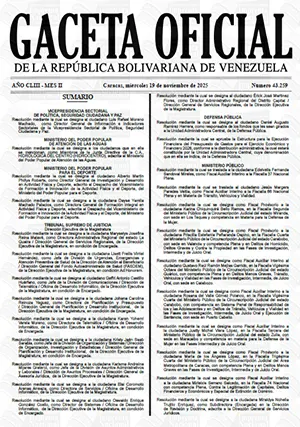 Gaceta Oficial #43259 19/11/2025 1 Gaceta Oficial