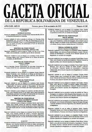 Gaceta Oficial #43260 20/11/2025 1 gaceta oficial 43260 20 11 2025
