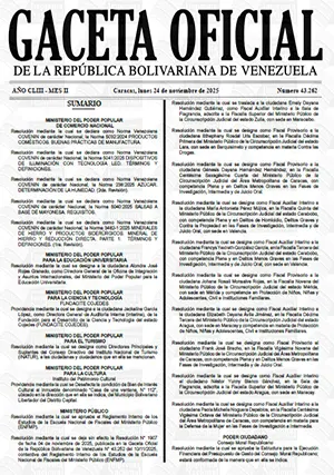 Gaceta Oficial #43262 24/11/2025 1 Gaceta Oficial
