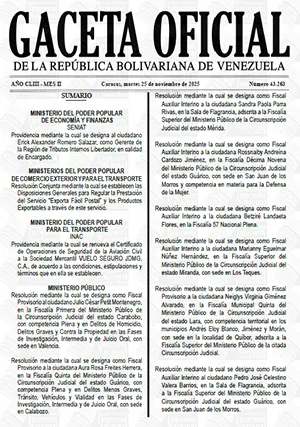 Gaceta Oficial #43263 25/11/2025 1 Gaceta Oficial