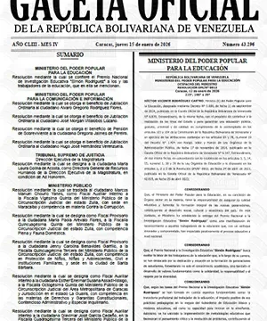 Gaceta Oficial #43296 15/01/2026 1 Gaceta Oficial