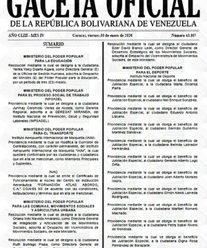 gaceta oficial 43307 30 01 2026