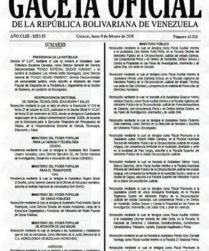 Gaceta Oficial #43313 09/02/2026 3 Gaceta Oficial