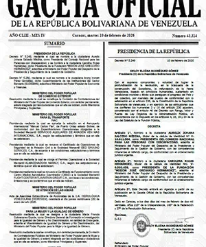 Gaceta Oficial #43314 10/02/2026 3 Gaceta Oficial