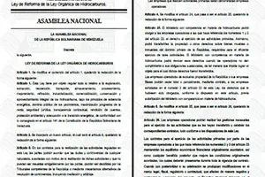 Gaceta Oficial Extraordinaria Ley de Reforma de la Ley Orgánica de Hidrocarburos.