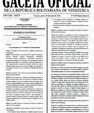 Ley de Reforma de la Ley Orgánica de Hidrocarburos Gaceta Oficial Extraordinaria #6978 29/01/2026 2 Gaceta Oficial Extraordinaria Ley de Reforma de la Ley Orgánica de Hidrocarburos.