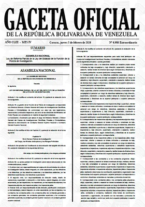 Gaceta Oficial Extraordinaria #6980 05/02/2026 1 Gaceta Oficial Extraordinaria