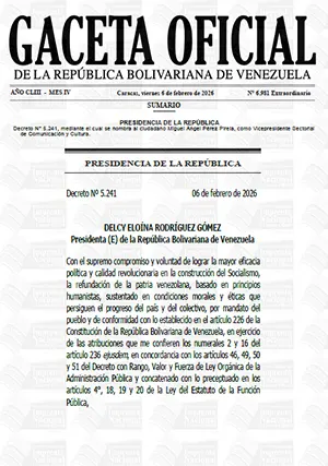 Gaceta Oficial Extraordinaria #6981 06/02/2026 1 Gaceta Oficial Extraordinaria
