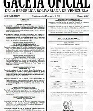 Gaceta Oficial #43337 17/03/2026 2 Gaceta Oficial