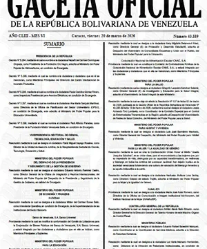Gaceta Oficial #43339 20/03/2026 2 Gaceta Oficial