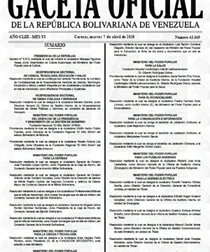 Gaceta Oficial #43349 07/04/2026 1 Gaceta Oficial