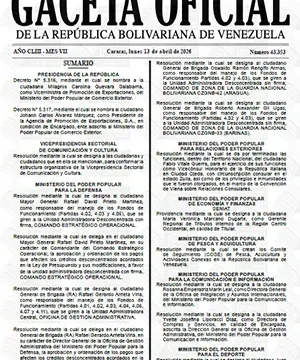 Gaceta Oficial #43353 13/04/2026 3 Gaceta Oficial