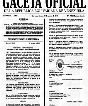 Gaceta Oficial Extraordinaria #7014 20/03/2026 3 Gaceta Oficial Extraordinaria
