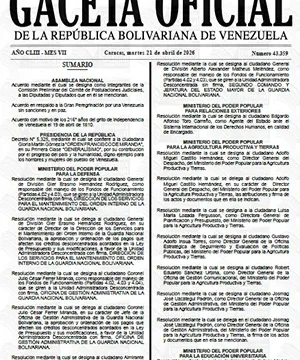 Gaceta Oficial #43359 21/04/2026 3 Gaceta Oficial