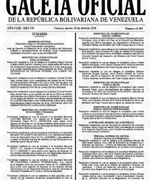 Gaceta Oficial #43364 28/04/2026 1 Gaceta Oficial
