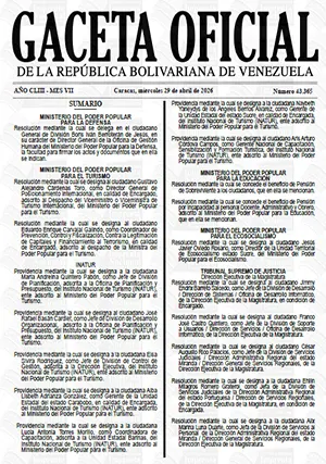 Gaceta Oficial #43365 29/04/2026 1 Gaceta Oficial
