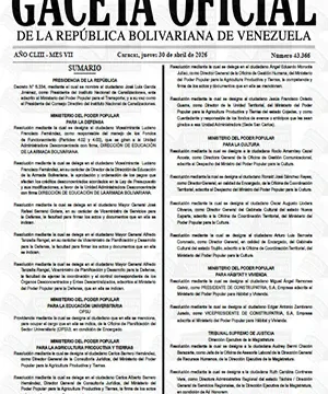 Gaceta Oficial #43366 30/04/2026 1 Gaceta Oficial