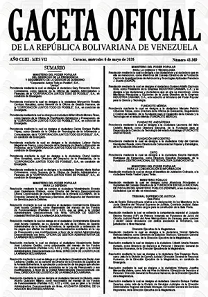 Gaceta Oficial #43369 06/05/2026 1 Gaceta Oficial