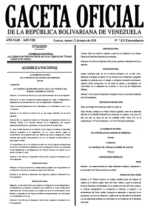 Gaceta Oficial Extraordinaria #7025 22/05/2026 1 Gaceta Oficial Extraordinaria