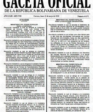 Gaceta Oficial #43372 11/05/2026 2 Gaceta Oficial