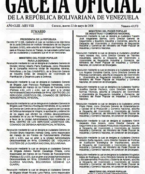 Gaceta Oficial #43373 12/05/2026 3 Gaceta Oficial