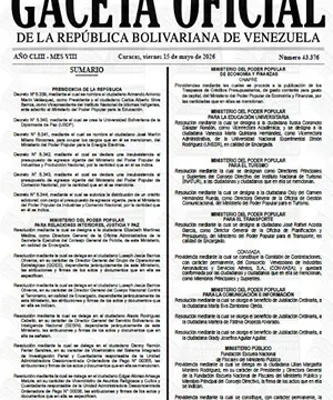 Gaceta Oficial #43376 15/05/2026 3 Gaceta Oficial