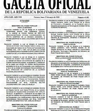 Gaceta Oficial #43382 25/05/2026 1 Gaceta Oficial