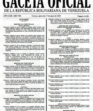 Gaceta Oficial #43384 27/05/2026 2 Gaceta Oficial