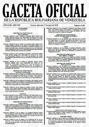 Gaceta Oficial #43384 27/05/2026 1 Gaceta Oficial