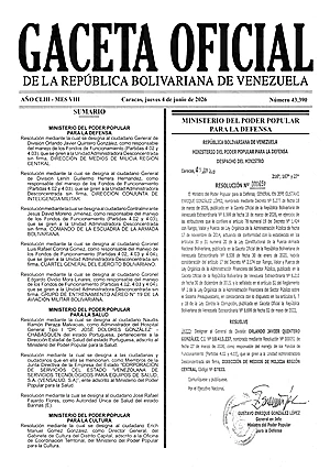 Gaceta Oficial #43390 04/06/2026 1 Gaceta Oficial