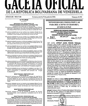 Gaceta Oficial #43393 09/06/2026 3 Gaceta Oficial