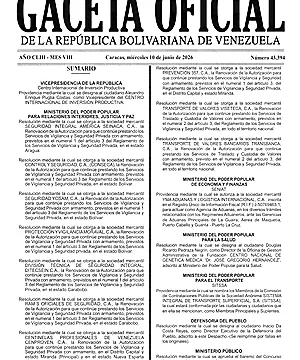 Gaceta Oficial #43394 10/06/2026 2 Gaceta Oficial
