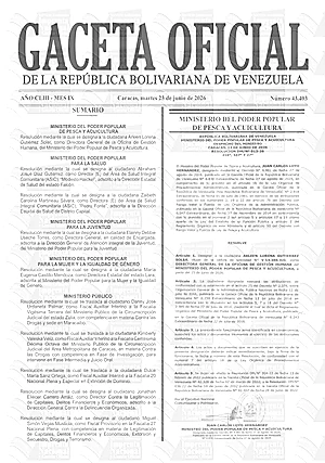 Gaceta Oficial #43403 23/06/2026 1 Gaceta Oficial