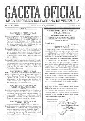 Gaceta Oficial #43405 30/06/2026 1 Gaceta Oficial