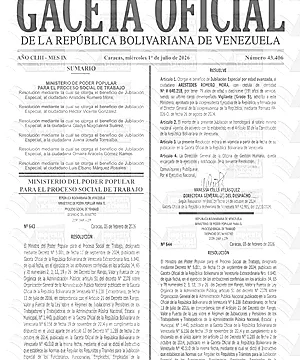 Gaceta Oficial #43406 01/07/2026 3 Gaceta Oficial