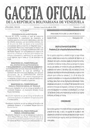 Gaceta Oficial #43409 06/07/2026 1 Gaceta Oficial