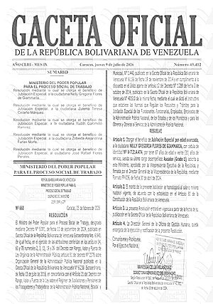 Gaceta Oficial #43412 09/07/2026 1 Gaceta Oficial