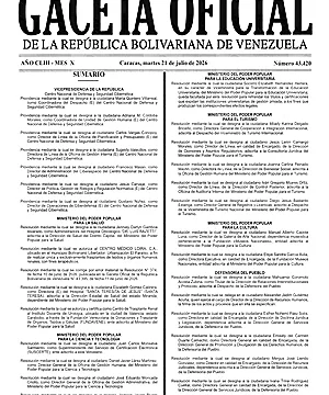 Gaceta Oficial #43420 21/07/2026 1 Gaceta Oficial