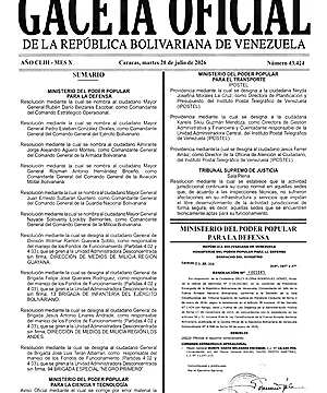 Gaceta Oficial #43424 28/07/2026 3 Gaceta Oficial