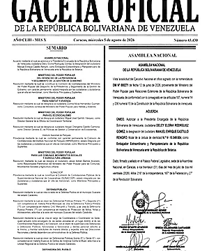 Gaceta Oficial #43430 05/08/2026 1 Gaceta Oficial