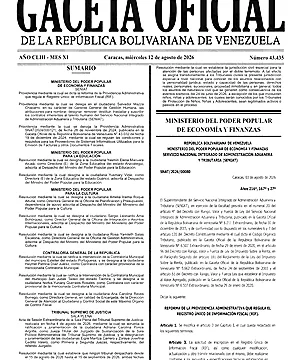 Gaceta Oficial #43435 12/08/2026 2 Gaceta Oficial