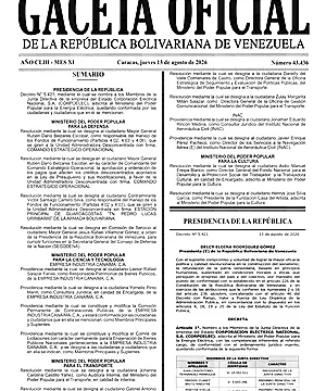 Gaceta Oficial #43436 13/08/2026 1 Gaceta Oficial